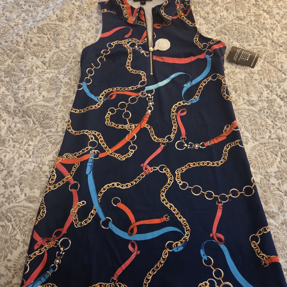 Boston Proper Vibrant Chain Print Dress